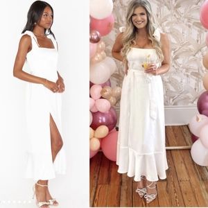 Show Me Your Mumu Garden Midi Dress Women's Small White Dress